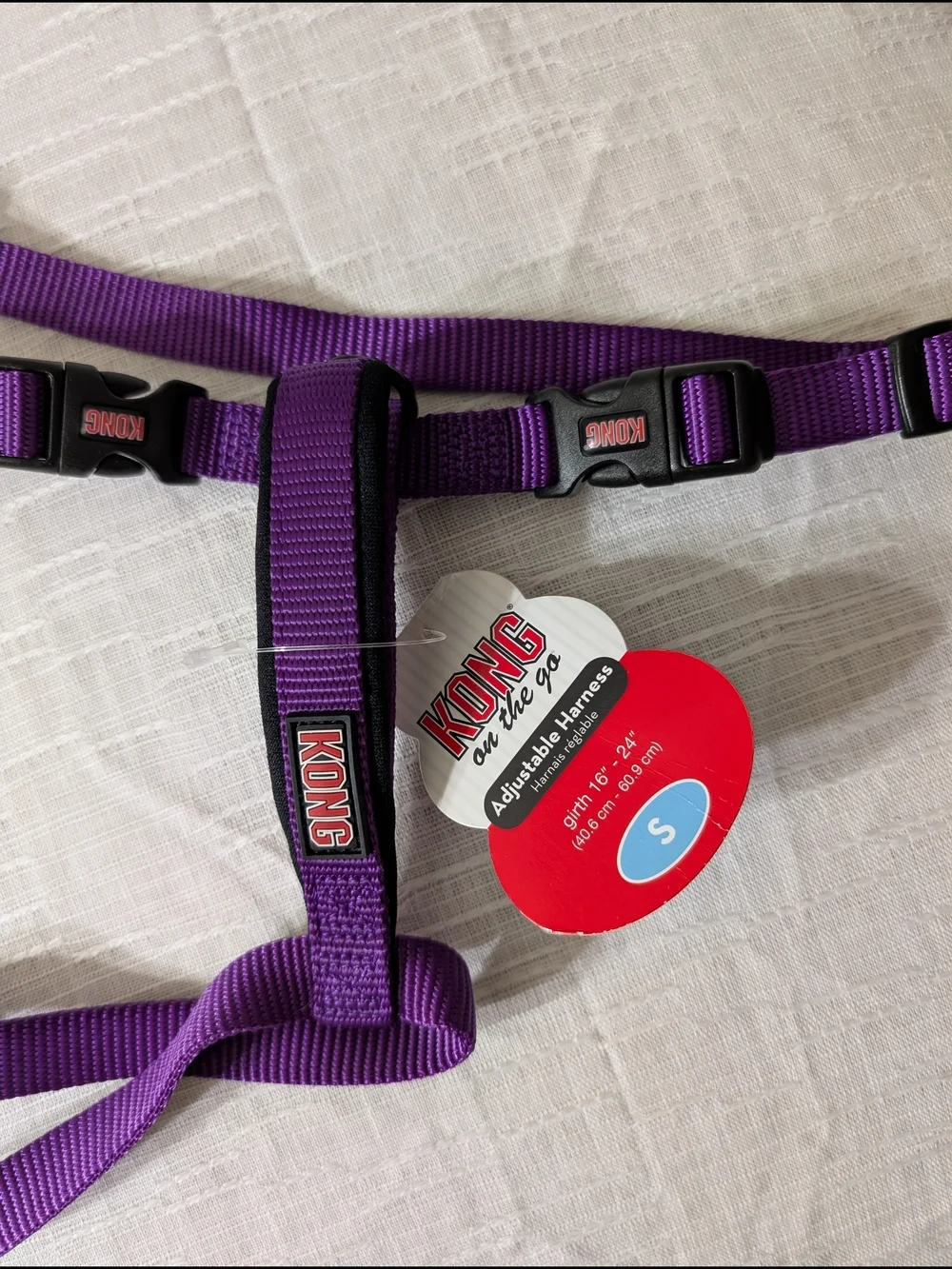 KONG Dog Adjustable‎ Harness Purple with Handle On The Go Size S